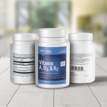 Load image into Gallery viewer, Vitamin A, D3, K2 | 60 Capsules | Optimal.Health