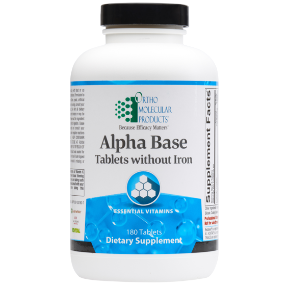 Alpha Base Tablets without Iron 180 Tablets Ortho Molecular Products