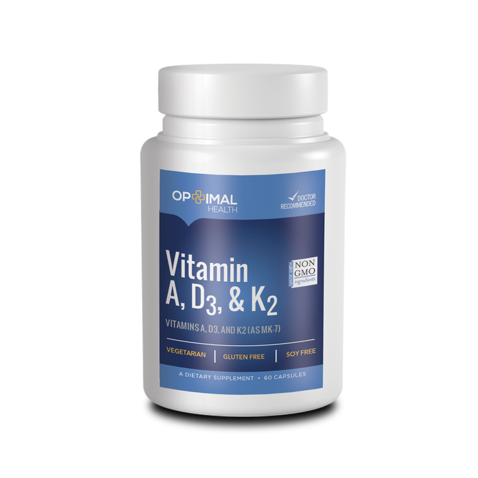 Vitamin A, D3, K2 | 60 Capsules | Optimal.Health
