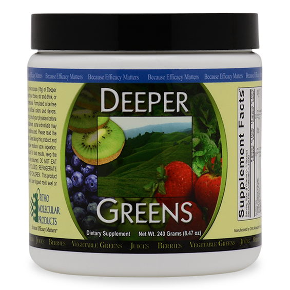 Deeper Greens Powder 240 Grams Ortho Molecular Products