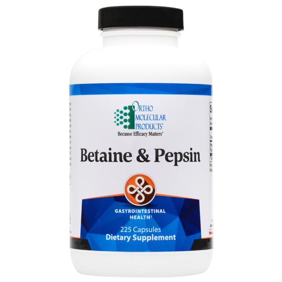 Betaine & Pepsin 225 Capsules Ortho Molecular Products