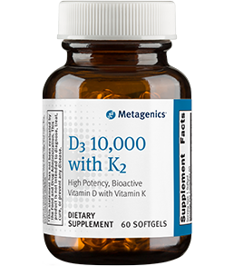 D3 10,000 with K2 60 Softgels Metagenics