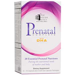 Prenatal Complete with DHA 6-15 Capsule and 5 Soft Gel Capsule Packet Ortho Molecular Products
