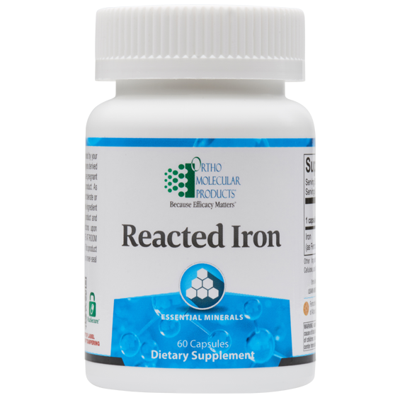 Reacted Iron 60 Capsules Ortho Molecular Products
